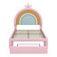 Lit tapissier princesse arc-en-ciel avec tiroir de rangement-1905050756