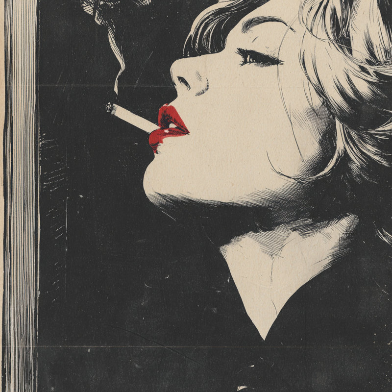 Art mural noir sur toile tendue, H 20 po x l 20 po