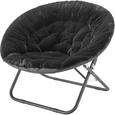 Faux Rabbit Fur Oversized Saucer Chair