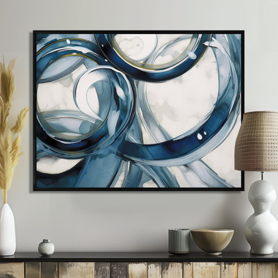 Tourbillon bleu - art abstrait spirale moderne