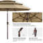 Parasol de marché à 3 niveaux en oléfine de 2,74 m (9 pi), avec inclinaison et levage à manivelle.-1392336084