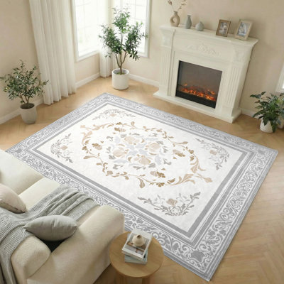 Machine Washable Oriental Indoor Area Rug