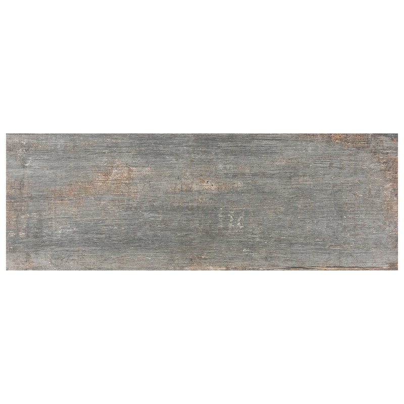 Retro 8" x 24" Porcelain Wood Look Wall & Floor Tile, Gray/Brown