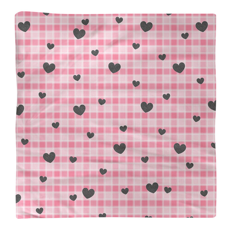 No Pattern Square Napkin, 10" x 10", Pink/Black, Polyester