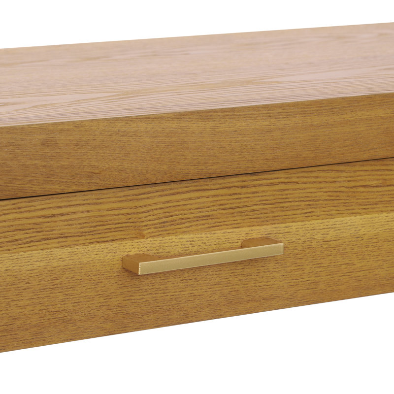 Console en bois avec rangement Rowen, Brun