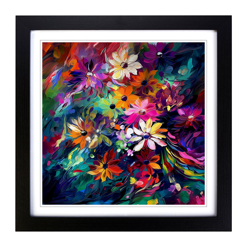 Single Picture Frame Print on Wood, Black