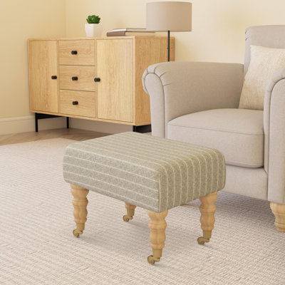 Autryville Wood Caster Leg - Pinstripe Wool