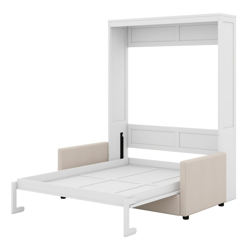 Lit escamotable mural Murphy avec coussin, blanc