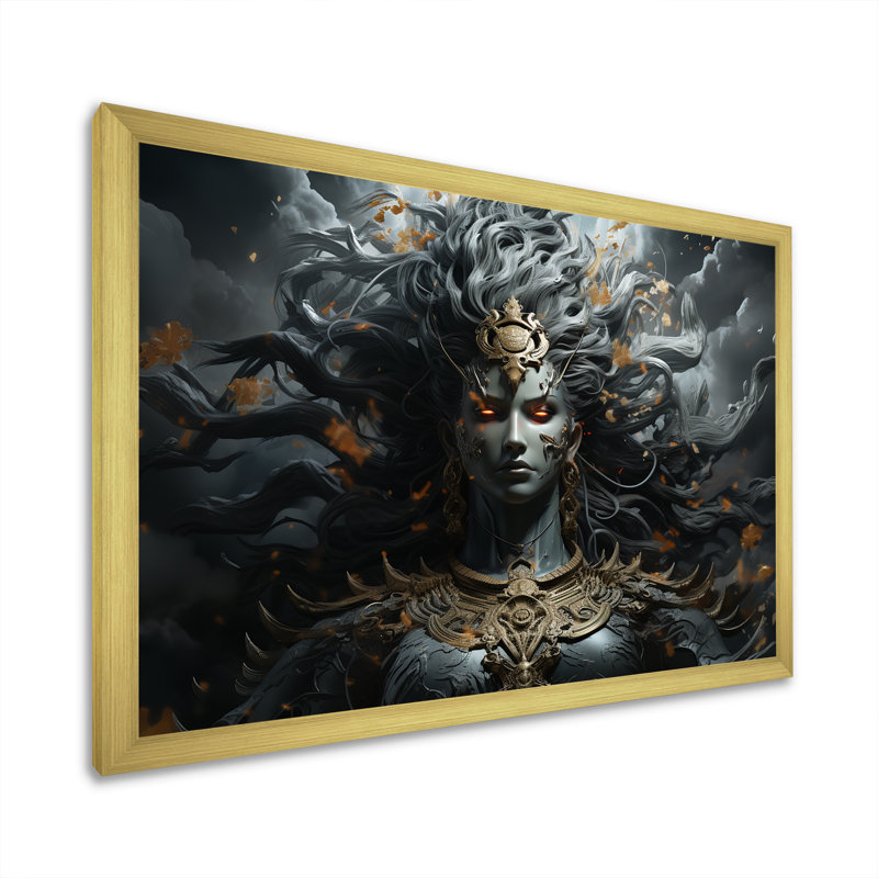 «Hinduism Indras God I», reproduction sur toile, Cadre doré simple, H 12 po x l 20 po x P 1 po