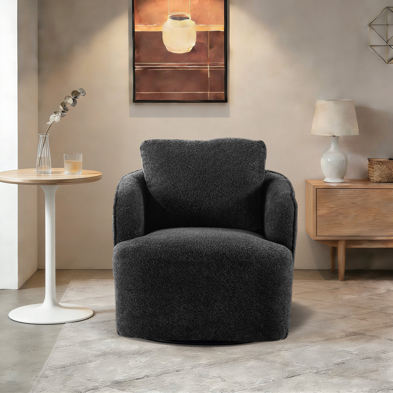 Fauteuil demi-tonneau pivotant à 360 ° l 30,2 po, 1, Gris anthracite