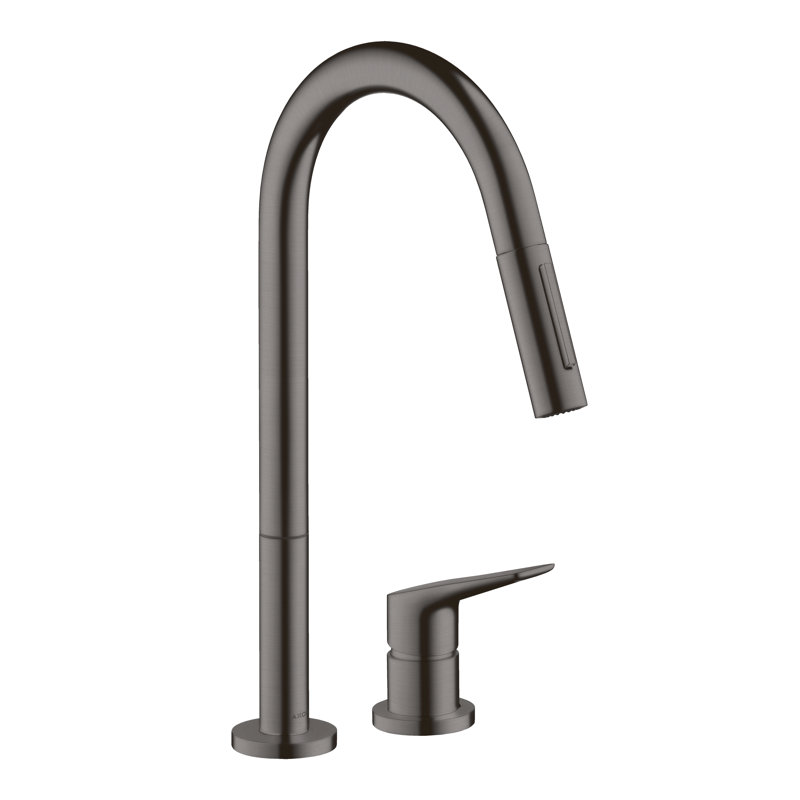 AXOR Citterio Pull Down Single Handle Kitchen Faucet, Brushed Black Chrome