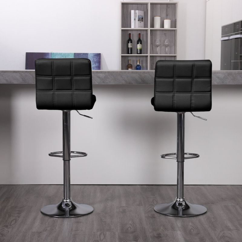 Ludly 32.5" Adjustable Spin Bar Stool, Black