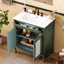 Armoire de salle de bain 30 po avec lavabo en céramique et surface hygiénique, bleu antique, meuble-lavabo spacieux de 30 po, fonctionnel-72099479