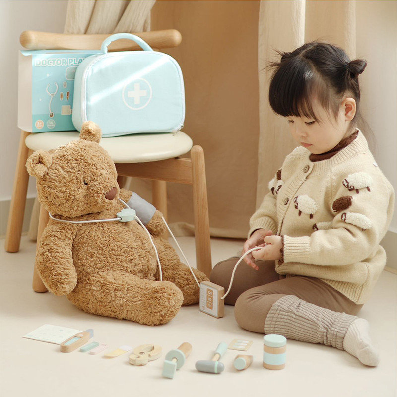 Freniland - Ensemble de jeu de médecin pour les enfants de 3 ans et plus, trousse médicale avec outils et stéthoscope, jeu de rôle éducatif