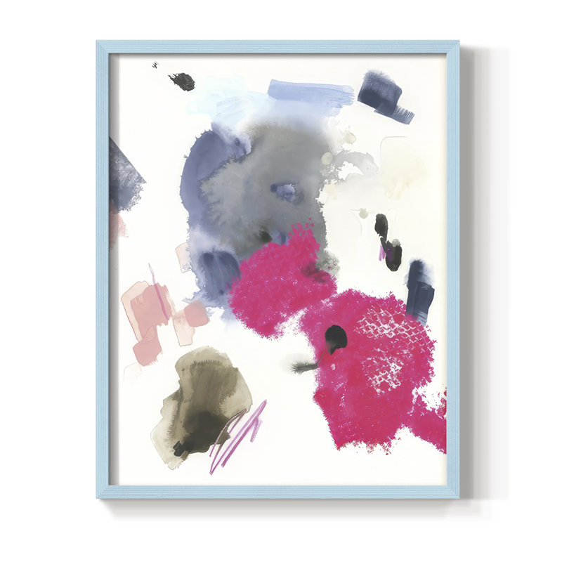 Mirame I Framed Print - Solid Wood, 21" H x 17" W, Blue