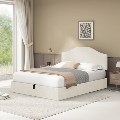 Hydraulic Lift Up Upholstered Stroage Bed  with Adjustable Headboard