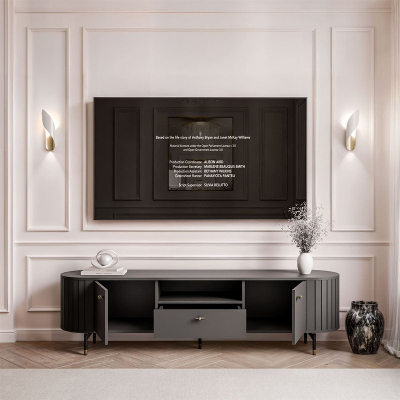 Unfinished TV Stand for TVs up to 49", Black