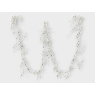 6' Iridescent Silver Loose Bead Garland