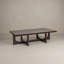 Table basse rectangulaire en bois de manguier avec piètement à tréteaux moderne
