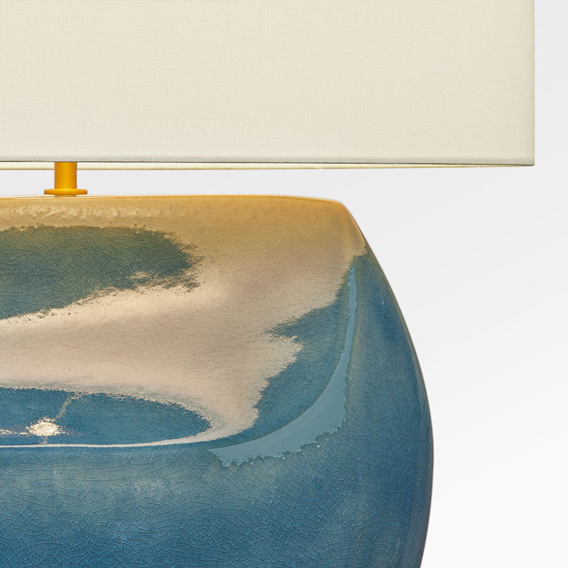 Pente 27 Table Lamp, Deep Ocean Crackle
