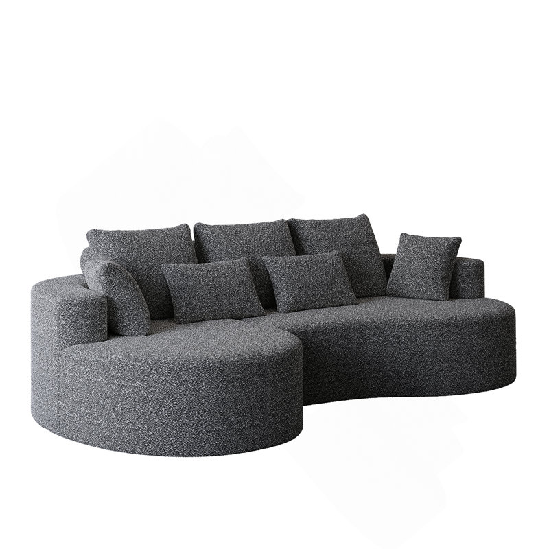 Canapé modulaire surdimensionné moderne et rembourré, siège en nuage courbé extra large et large à 4 places de 105 pouces avec 7 coussins, canapé-lit combiné gratuit pour le salon, la chambre à coucher