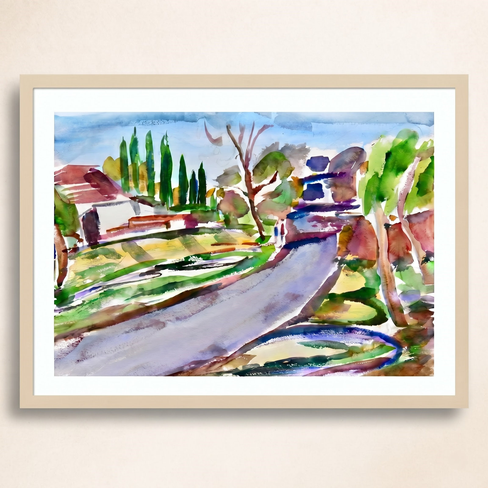 Montpellier "Back Road with Shadows" Print, Brown, 19" H x 25" W x 1" D