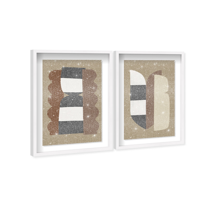 Puzzle Catcher Set Shadowbox Abstract Print by Oliver Gal, Black Frame, 10 x 15, 21.5"H x 31.5"W, White Shadowbox