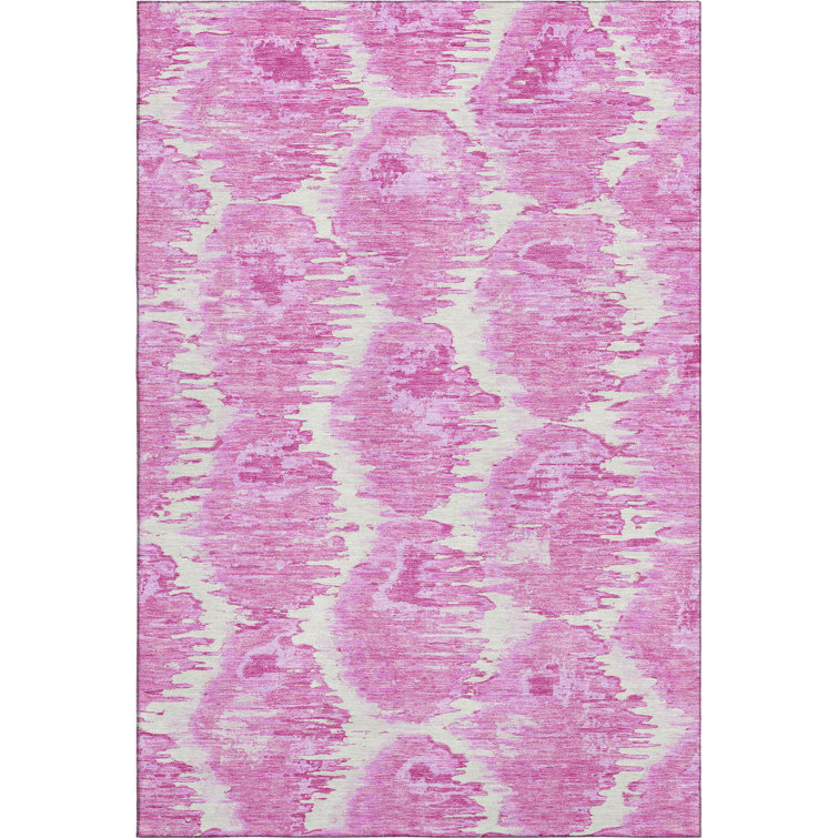 Premium Machine Washable Prisco Pink Rug