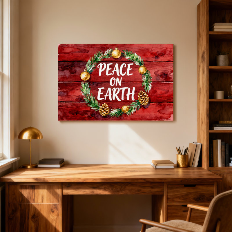 Motif de couronne de Noël sur la paix sur terre