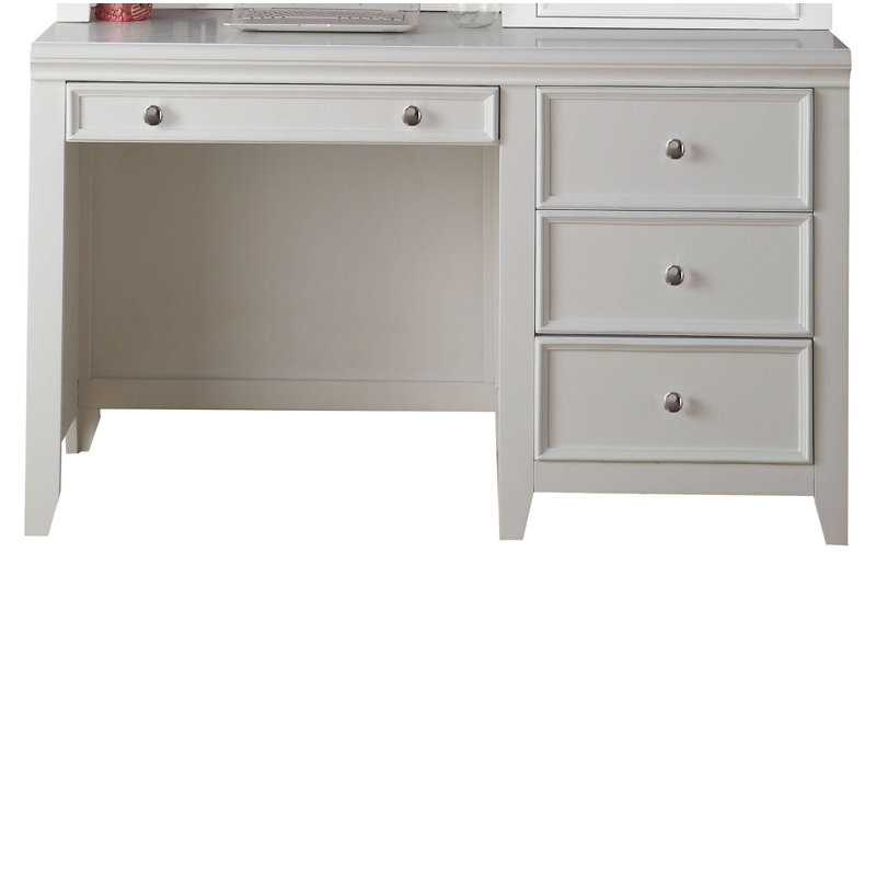 Cassidy Solid Wood Computer Desk, White