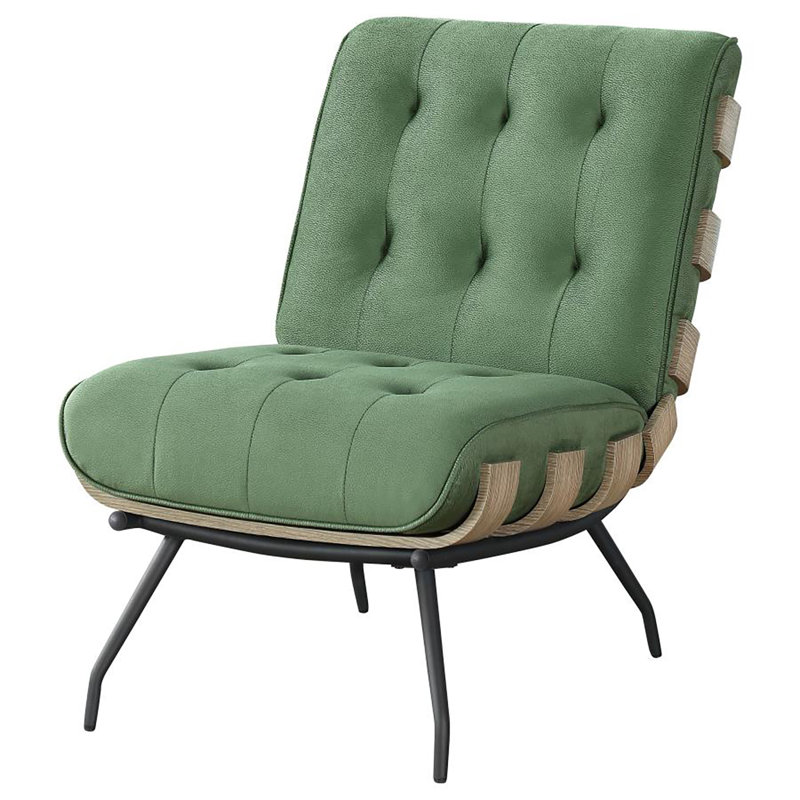Fauteuil d'appoint sans accoudoirs Glendora, Polyester vert