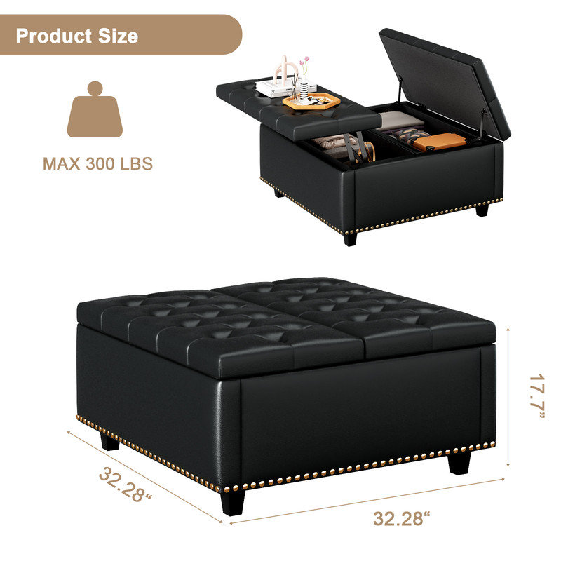 Table basse Meriden, Noir