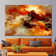 Yellow Abstract Cloud Artwork Printed On Canvas With Autumn Colors For A Contemporary Home Decor Touch