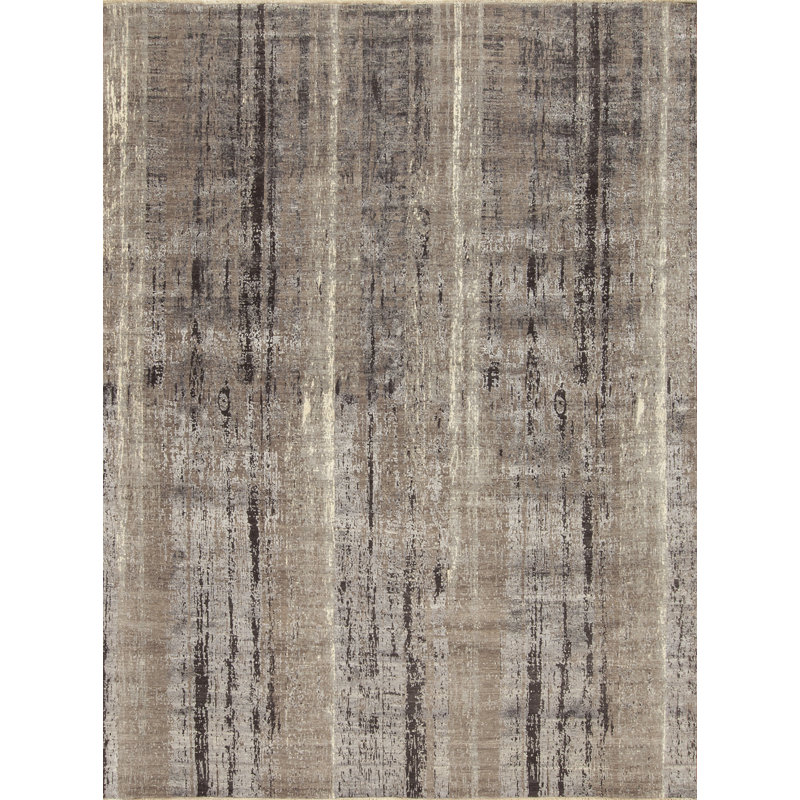 Tapis café / brun en laine / soie noué à la main Mayfair, Rectangle 9 pi x 12 pi