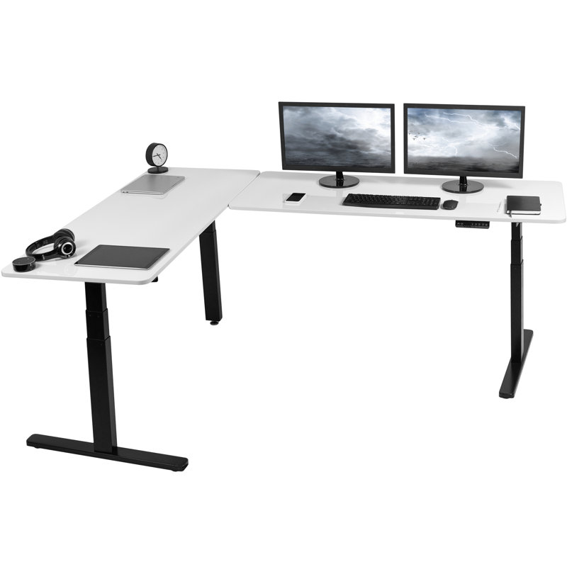 Bureau en coin électrique 83 "x 60", Tableau blanc / noir