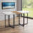 Modern Four To Six Seat Table With Marble Wood Grain Top And Black Metal Frame For Kitchen Dining Room