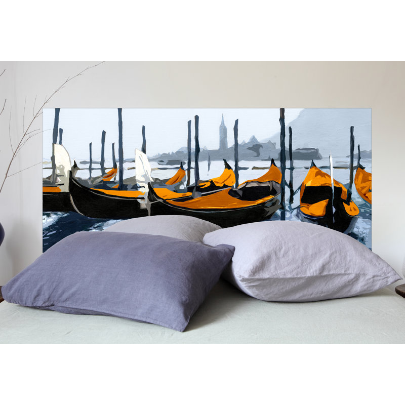 Gondoles Venise Orange Wall Hanging, 70 cm H x 160 cm W x 0.2 cm D