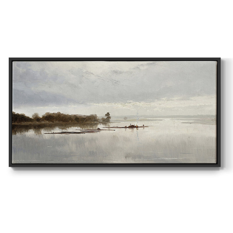 Série nautique-CCDCC-Toile tendue avec châssis tendue, prête à être accrochée, H 25 po x l 49 po, Noir
