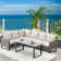 Nazime Wicker 6 - Person Modular Patio Conversation Sets with Cushions