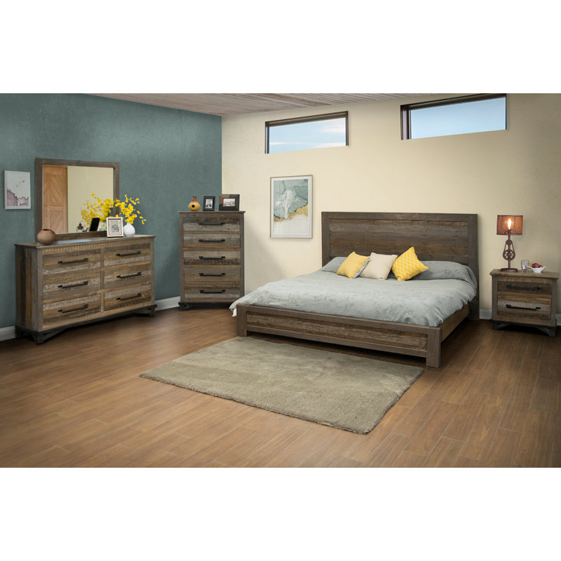 Loft Brown Solid Wood Platform Bed