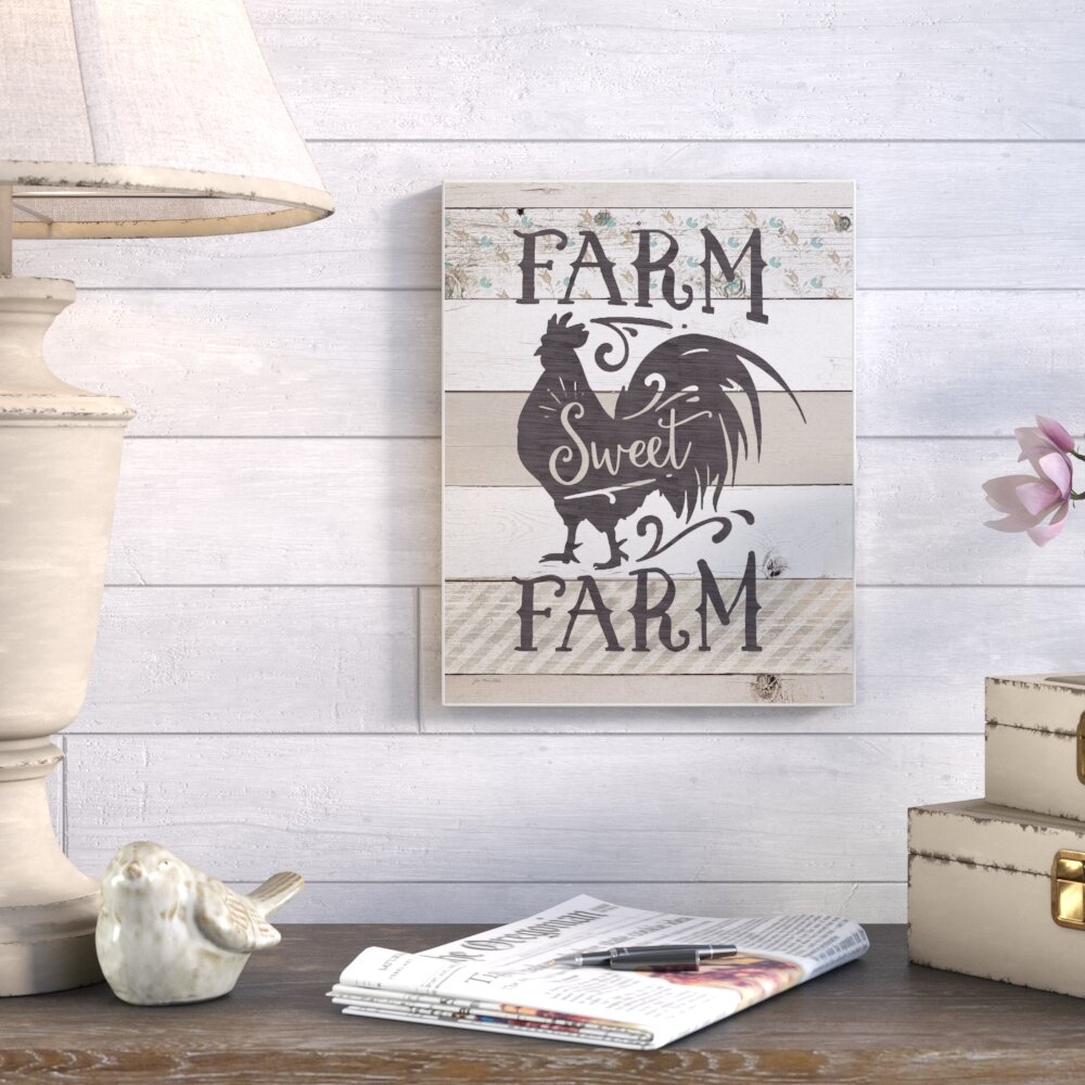 Gracie Oaks Farm Sweet Rustic Rooster by Jo Moulton Print | Wayfair