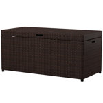 Latitude Run® Adelita 52'' W 100 Gallons Water Resistant Wicker Deck Box in Brown