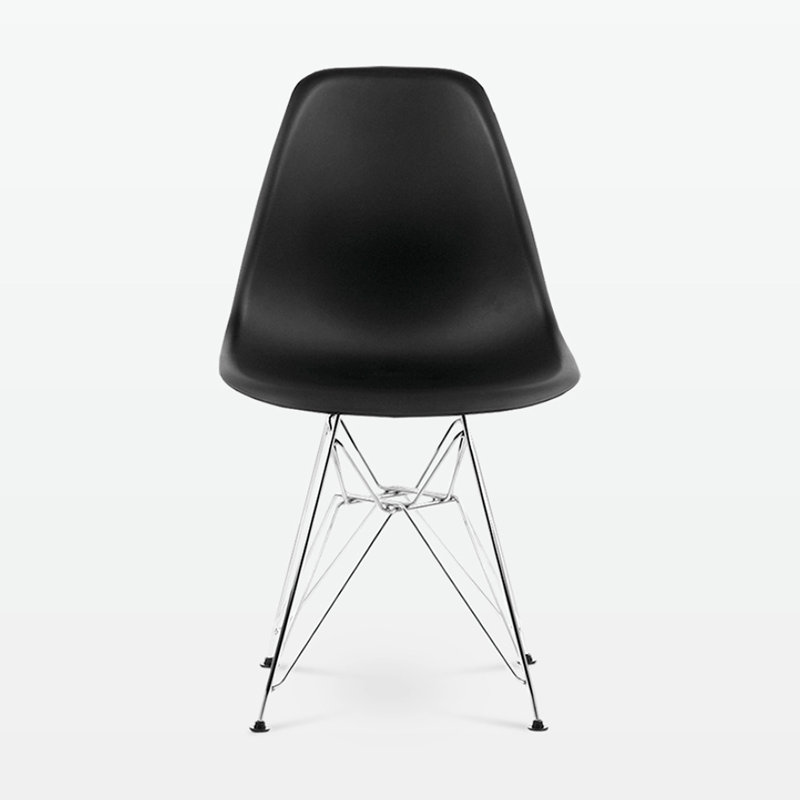 16.5'' H Dining Chair, Black, Chrome, 1