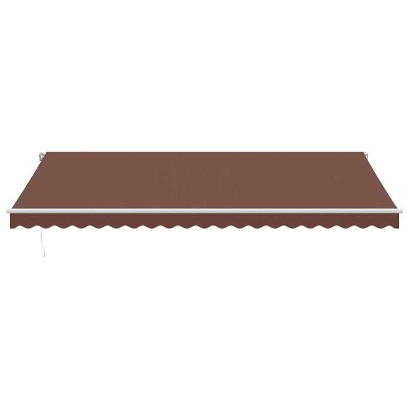 Manual Retractable Awning, 500cm H x 300cm W, Solid Colour, Brown
