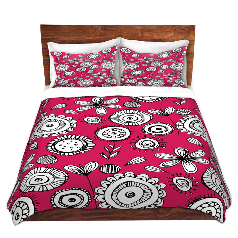  Ensemble de housse de couette en microfibre Kim Hubball, Housse de couette pour grand lit et 2 taies décor