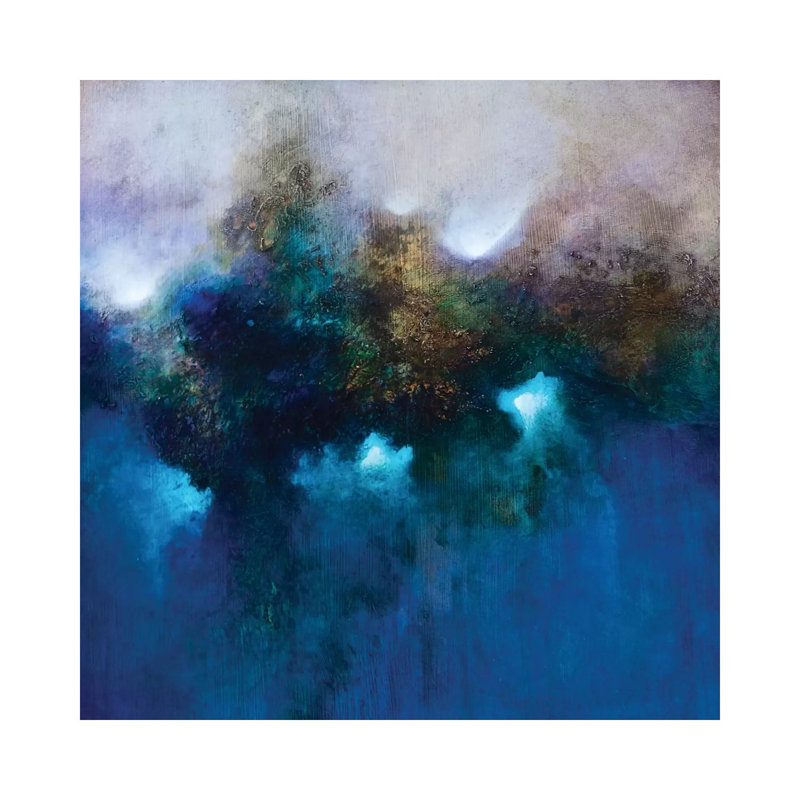 Blue Waters par Print, Toile tendue, Pas de tapis, H 37 po x l 37 po x P 1,5 po