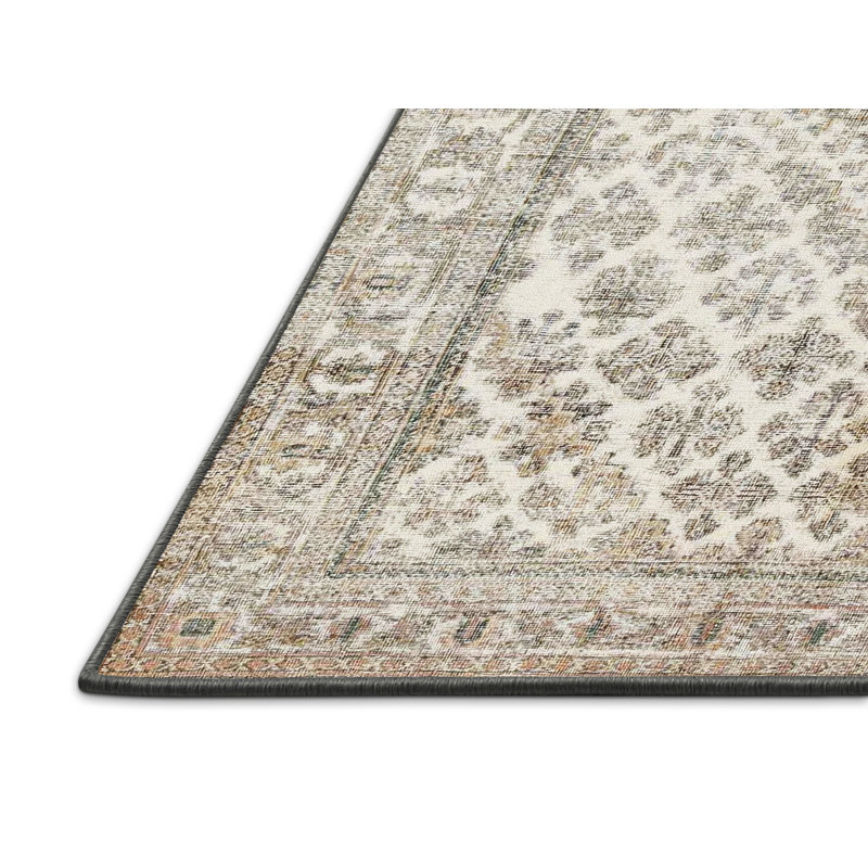 Tapis beige/noir traditionnel Sceinnker, Rectangle 5 pi x 7 pi