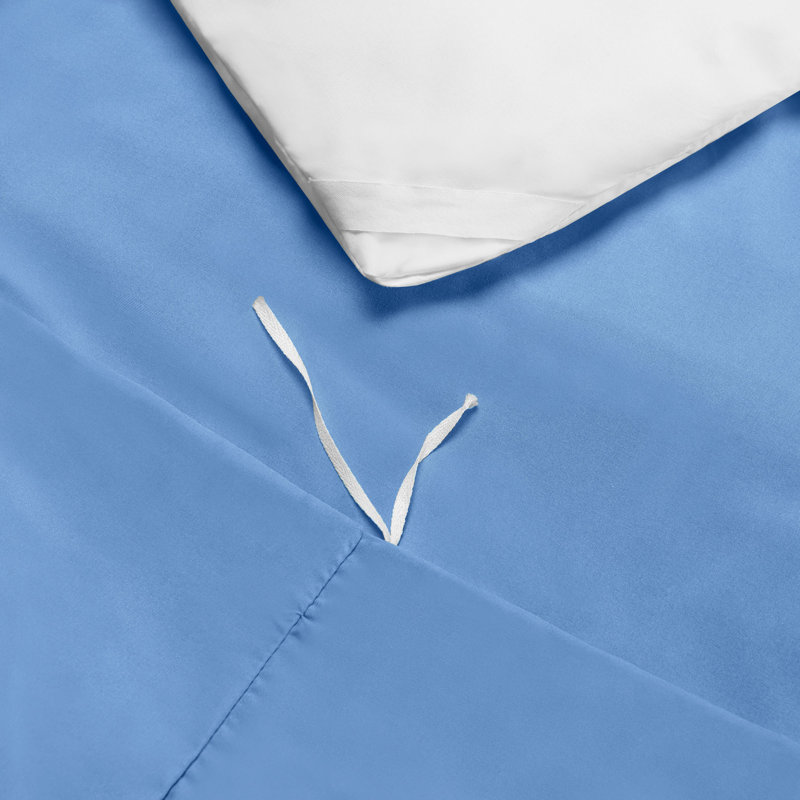  Ensemble de housse de couette ultra-doux, Bleu apaisant, Housse simple + 1 taie décorative