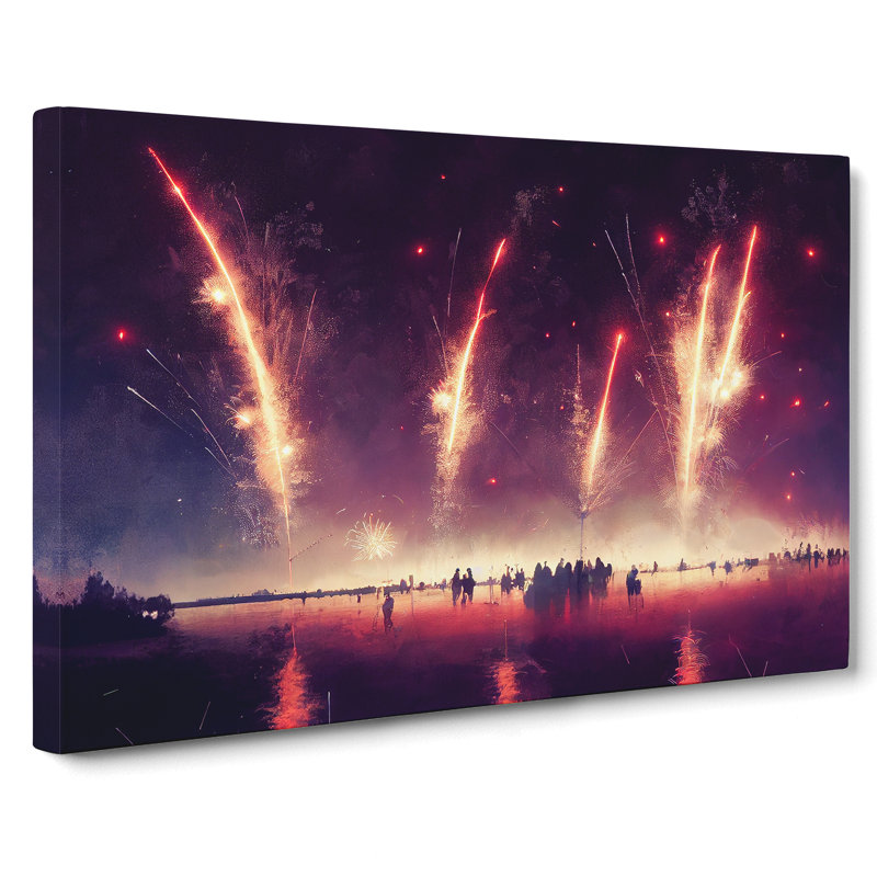Artsy Fireworks - Wrapped Canvas, 50cm H x 76cm W x 3cm D