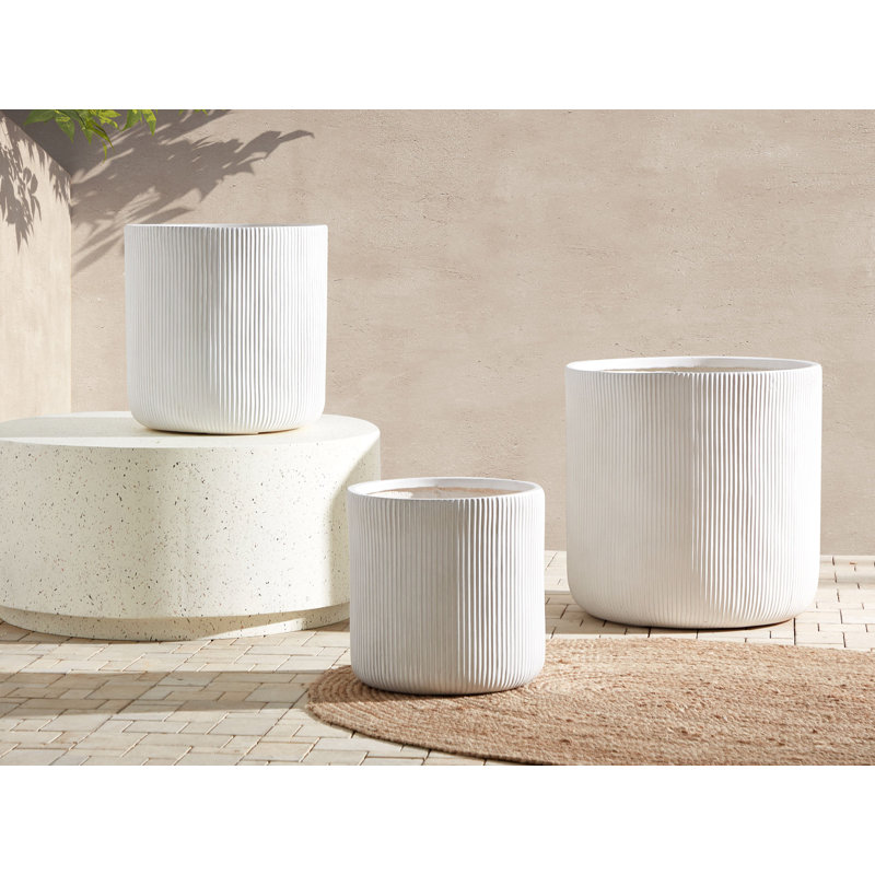 Alazne Pot Planter, White, 45cm H x 45cm W x 45cm D
